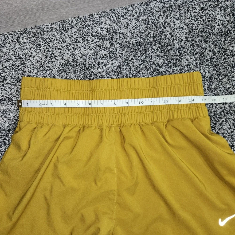 nike ultra hi waisted shorts Mustard Yellow Pockets Inside Liner Slimming Run L